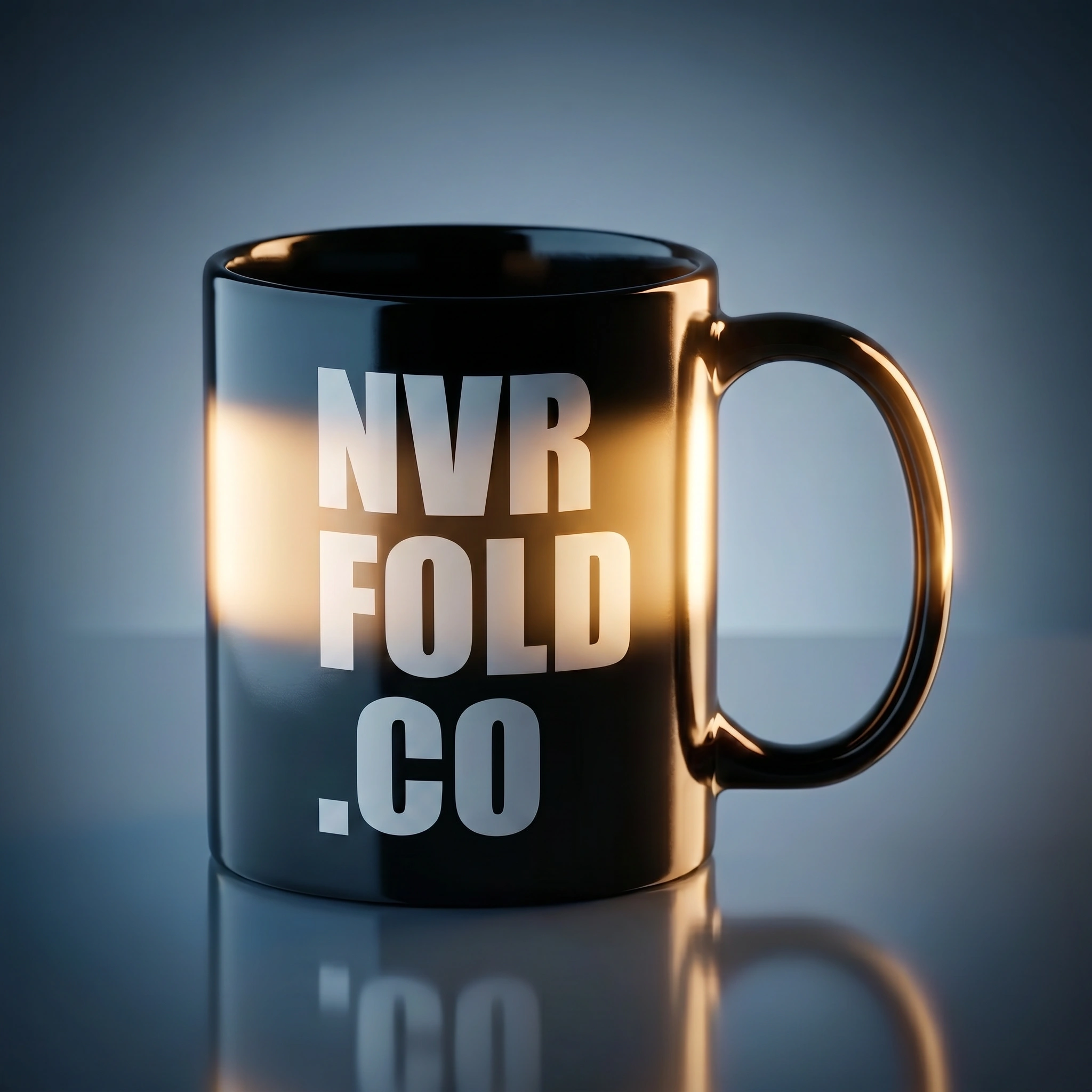 NVRFOLD.CO - BLACK GLOSSY MUG